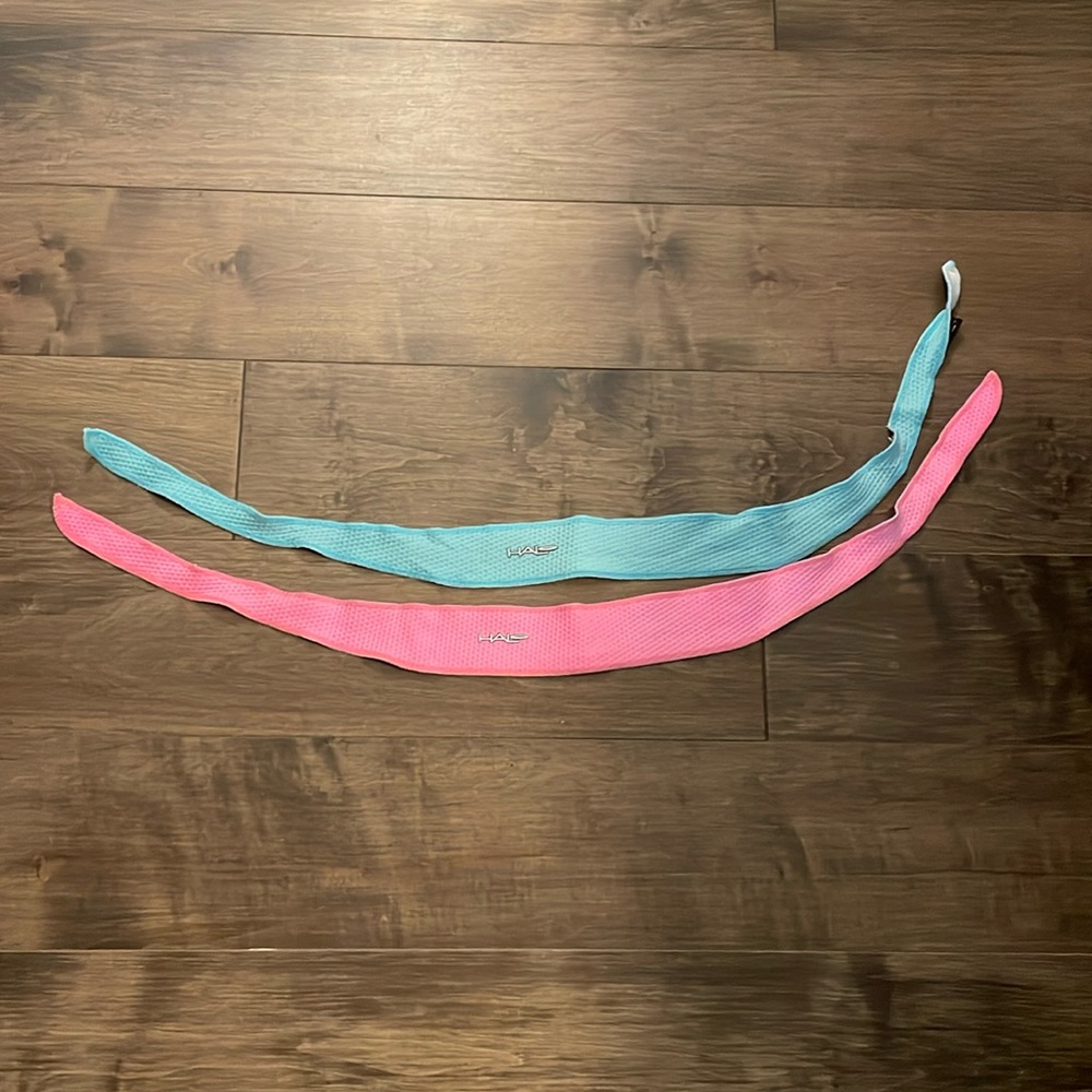 2 halo workout bands (pink:light blue)